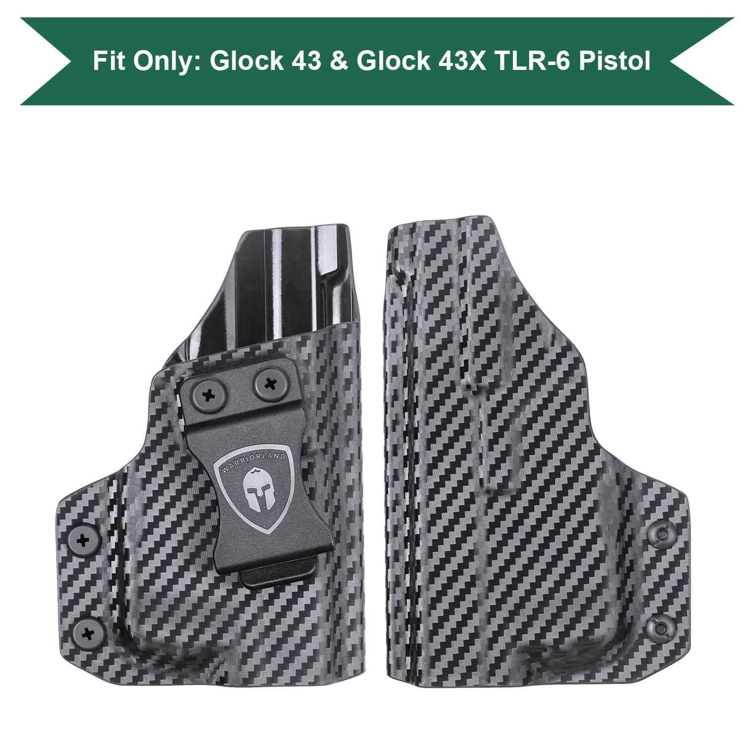 Carbon Fiber Kydex IWB Holster Glock 43 43X TLR 6 | Appendix Carry Trigger Guard Holster by WARRIORLAND