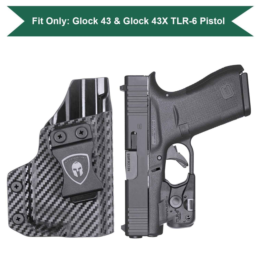 Carbon Fiber Kydex IWB Holster Glock 43 43X TLR 6 | Appendix Carry Trigger Guard Holster by WARRIORLAND