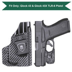 Carbon Fiber Kydex IWB Holster Glock 43 43X TLR 6 | Appendix Carry Trigger Guard Holster by WARRIORLAND