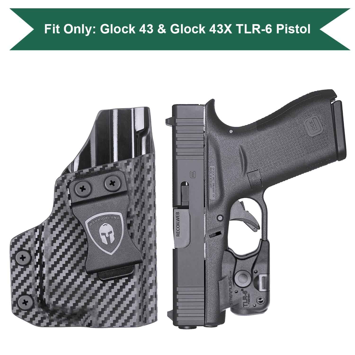 Carbon Fiber Kydex IWB Holster Glock 43 43X TLR 6 | Appendix Carry Trigger Guard Holster by WARRIORLAND