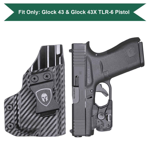 Carbon Fiber Kydex IWB Holster Glock 43 43X TLR 6 | Appendix Carry Trigger Guard Holster by WARRIORLAND