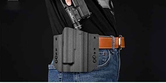 Kydex OWB Light Bearing Holster for Glock 17 19  23 32 Gen 4 5 19X 44 45 with Streamlight TLR 1 1S HL Light, Right Hand