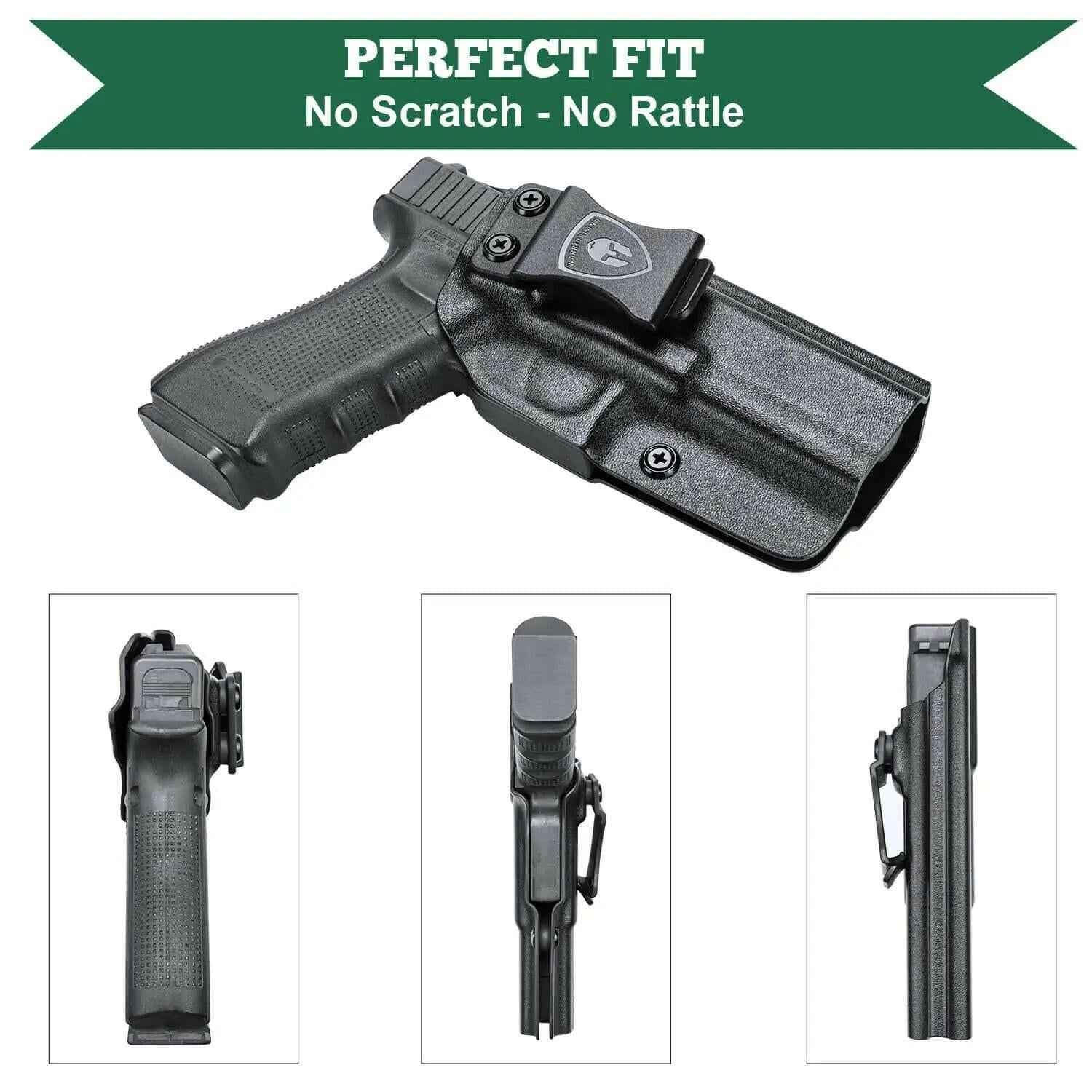 Kydex IWB Holster Glock 17 19 23 26 Right/Left Handed - WARRIORLAND Premium Concealed Carry Solution