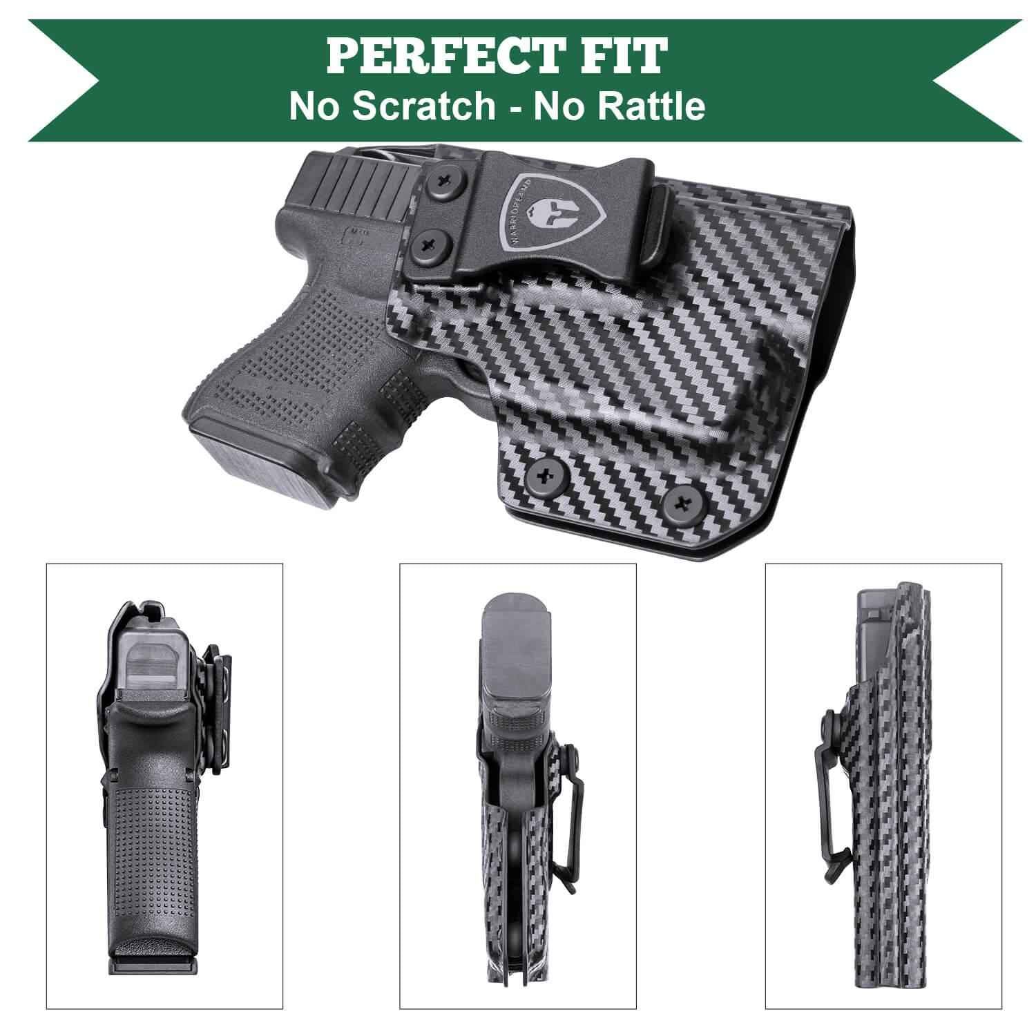 Carbon Fiber Kydex Holster Glock 26 27 28 33 Gen 4 with TLR 6 Trigger Guard by WARRIORLAND