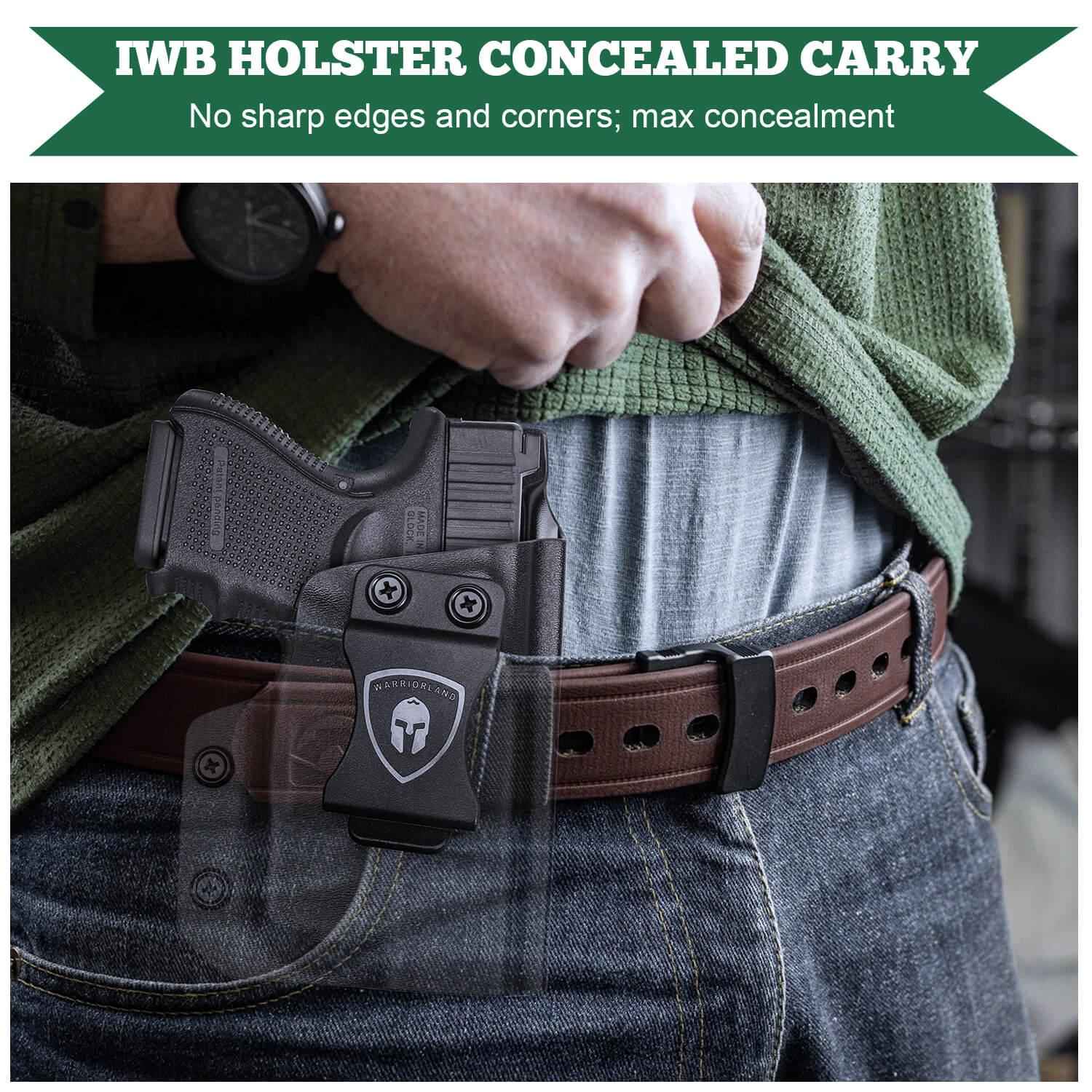 TRL 6 Glock 26 IWB Holster for 26 27 28 33 Gen 4 | Right/Left Handed Kydex Appendix Concealment by WARRIORLAND