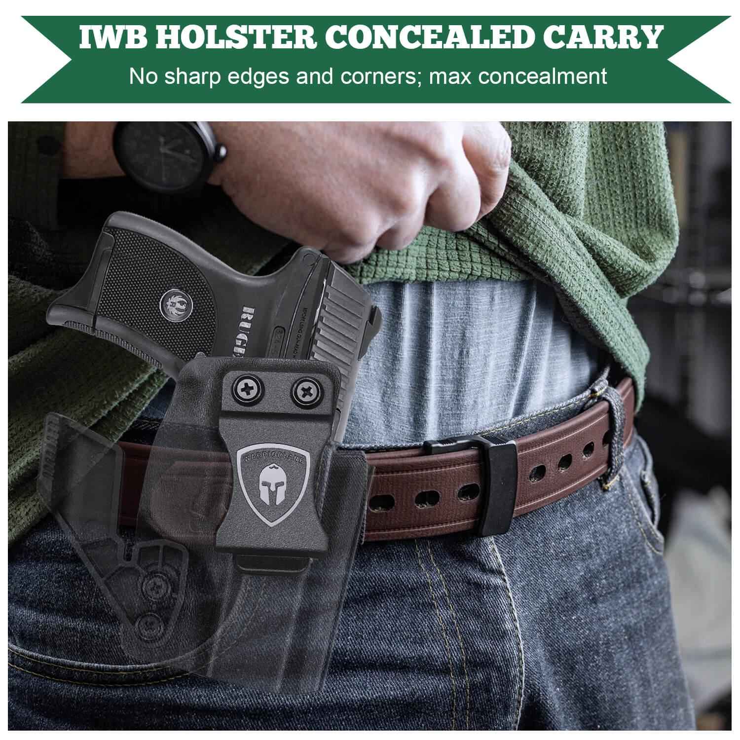 LC9 LC9S EC9S LC380 Ruger with Optics Cut Red Dot Inside Waistband Holster with Claw Trigger Guard Holsters for Fat Guys | WARRIORLAND