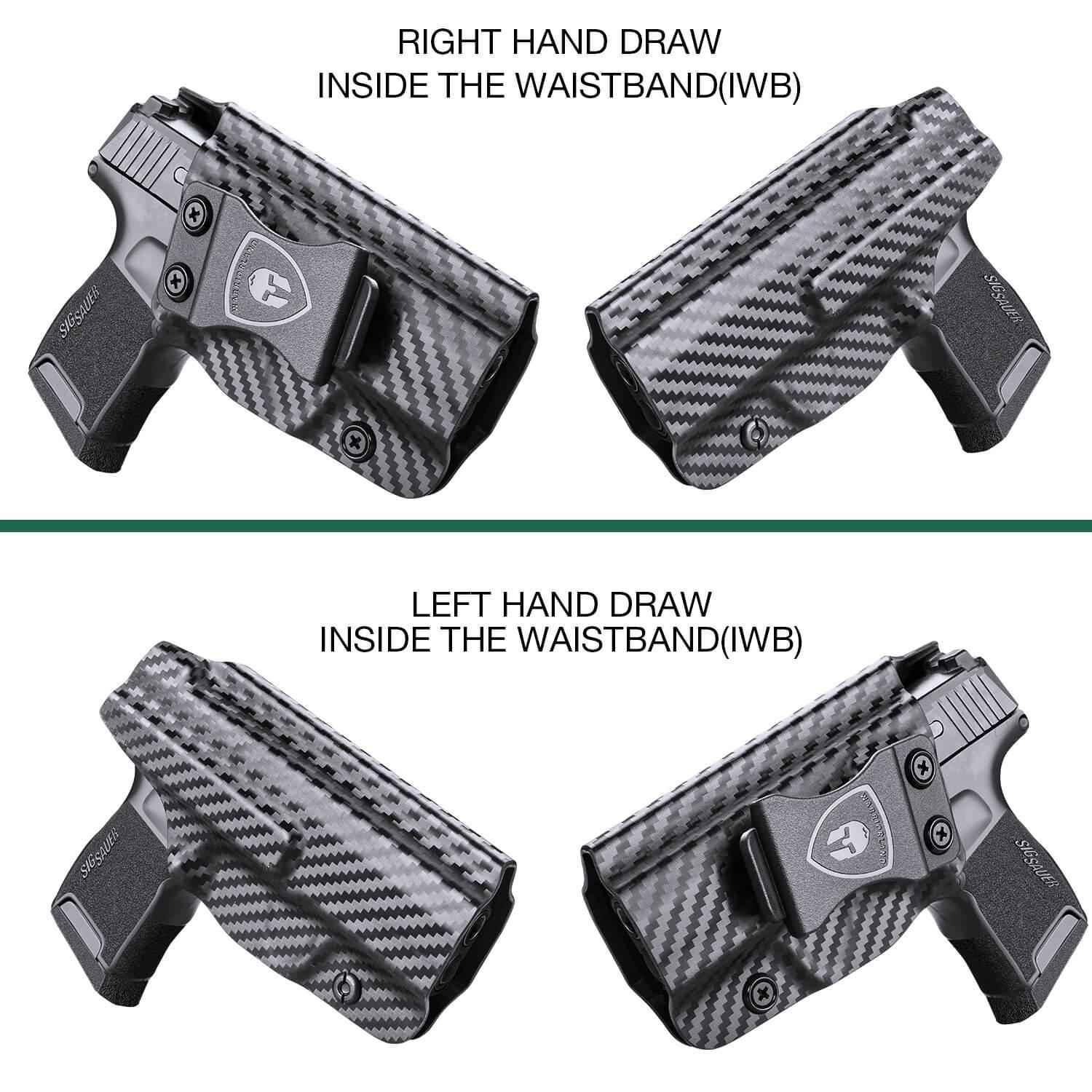 Sig Sauer P365XL IWB Kydex Holser, Carbon Fiber Texture, Inside the Waist Band, Right Hand | WARRIORLAND
