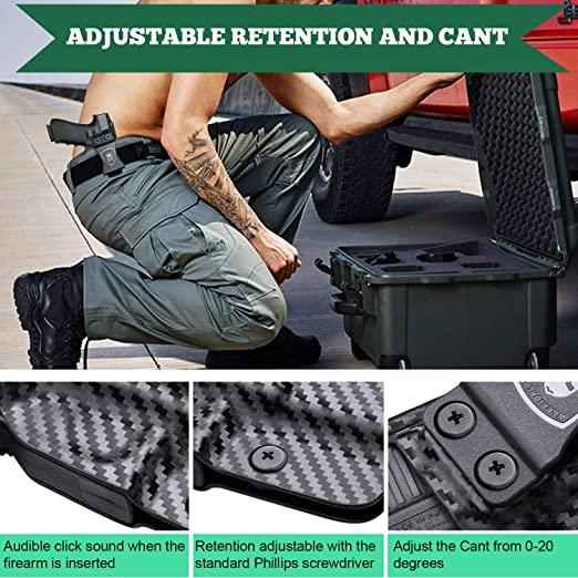 Carbon Fiber IWB Holster for Glock 17 19 20 21 22 29 31 32 35 Gen 4 5 44 45 with TLR 6 - WARRIORLAND