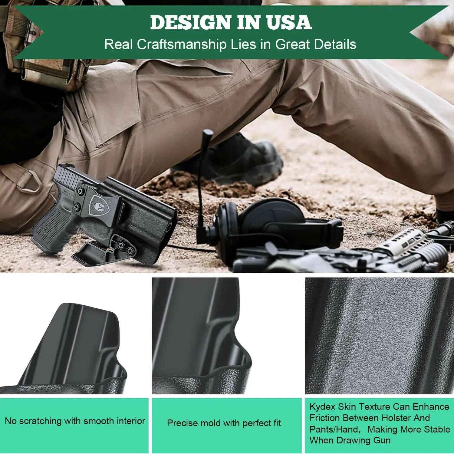 GLOCK Holster for Fat Guys with Claw and Red Dot Optics Cut for Gen3-5 Models | WARRIORLAND