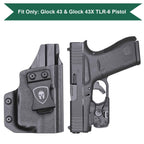 Glock 43 43X TLR 6 Holster - IWB Kydex for Right/Left Handed Users