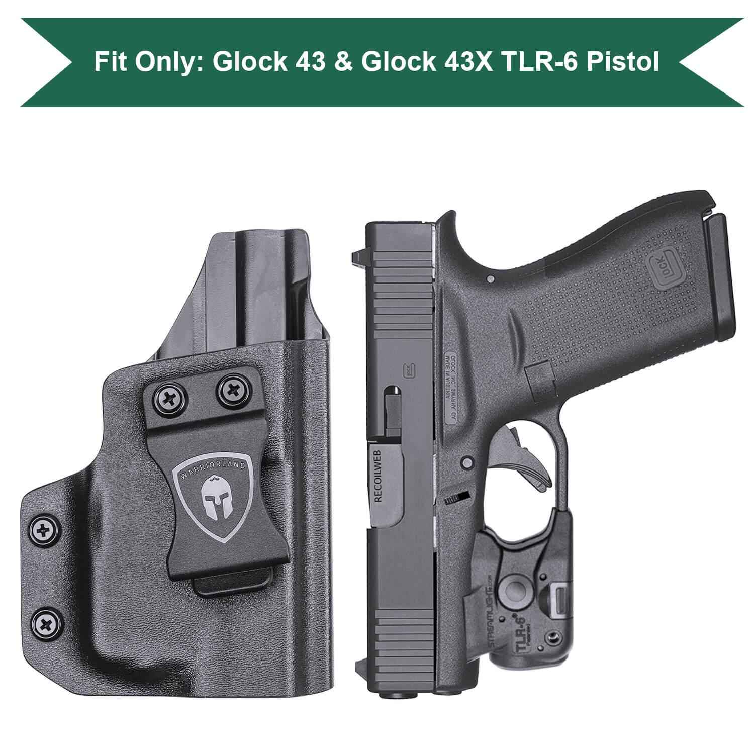 Glock 43 43X TLR 6 Holster - IWB Kydex for Right/Left Handed Users
