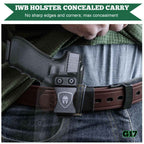 Kydex IWB Holster Glock 17 19 23 26 Right/Left Handed - WARRIORLAND Premium Concealed Carry Solution