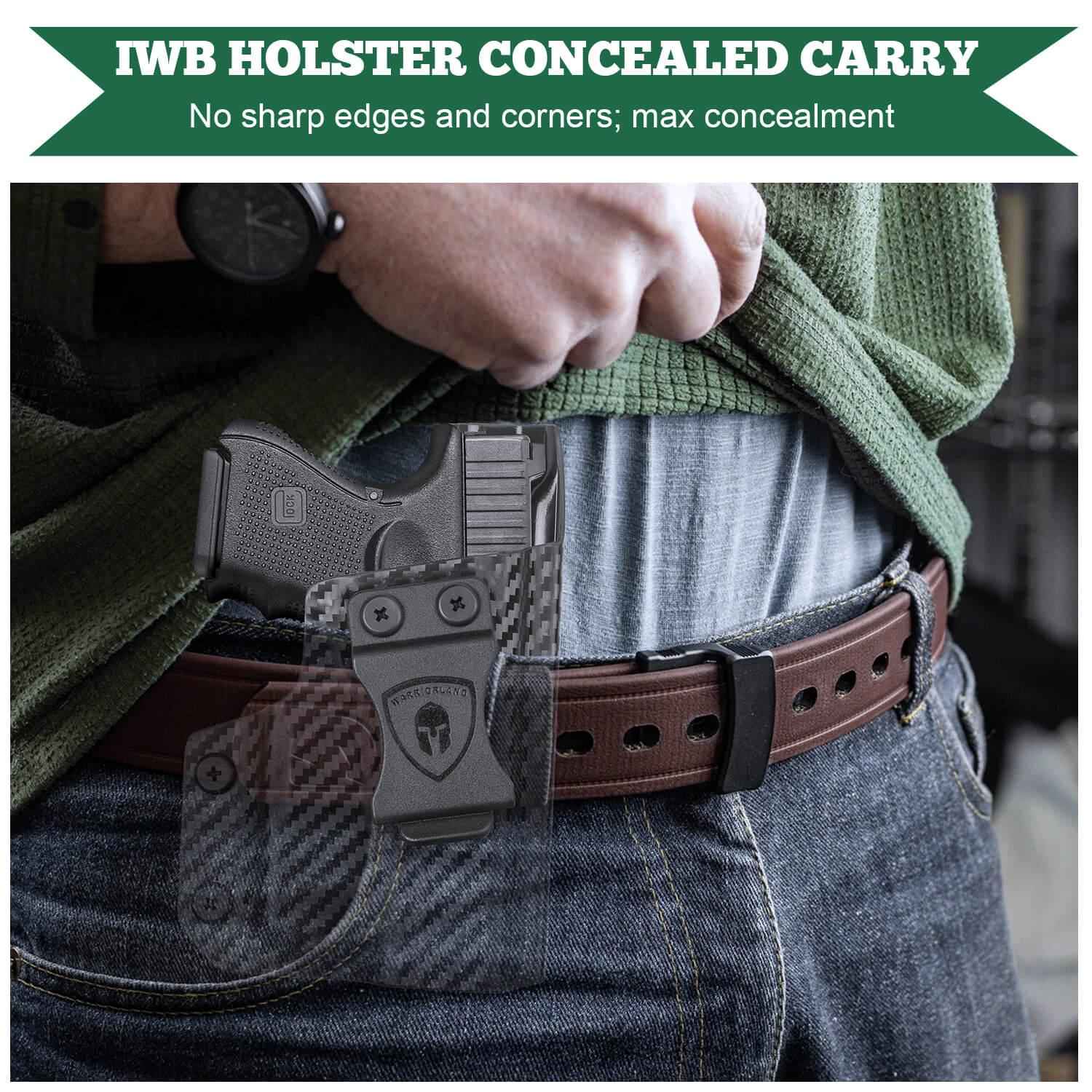 Carbon Fiber Kydex Holster Glock 26 27 28 33 Gen 4 with TLR 6 Trigger Guard by WARRIORLAND