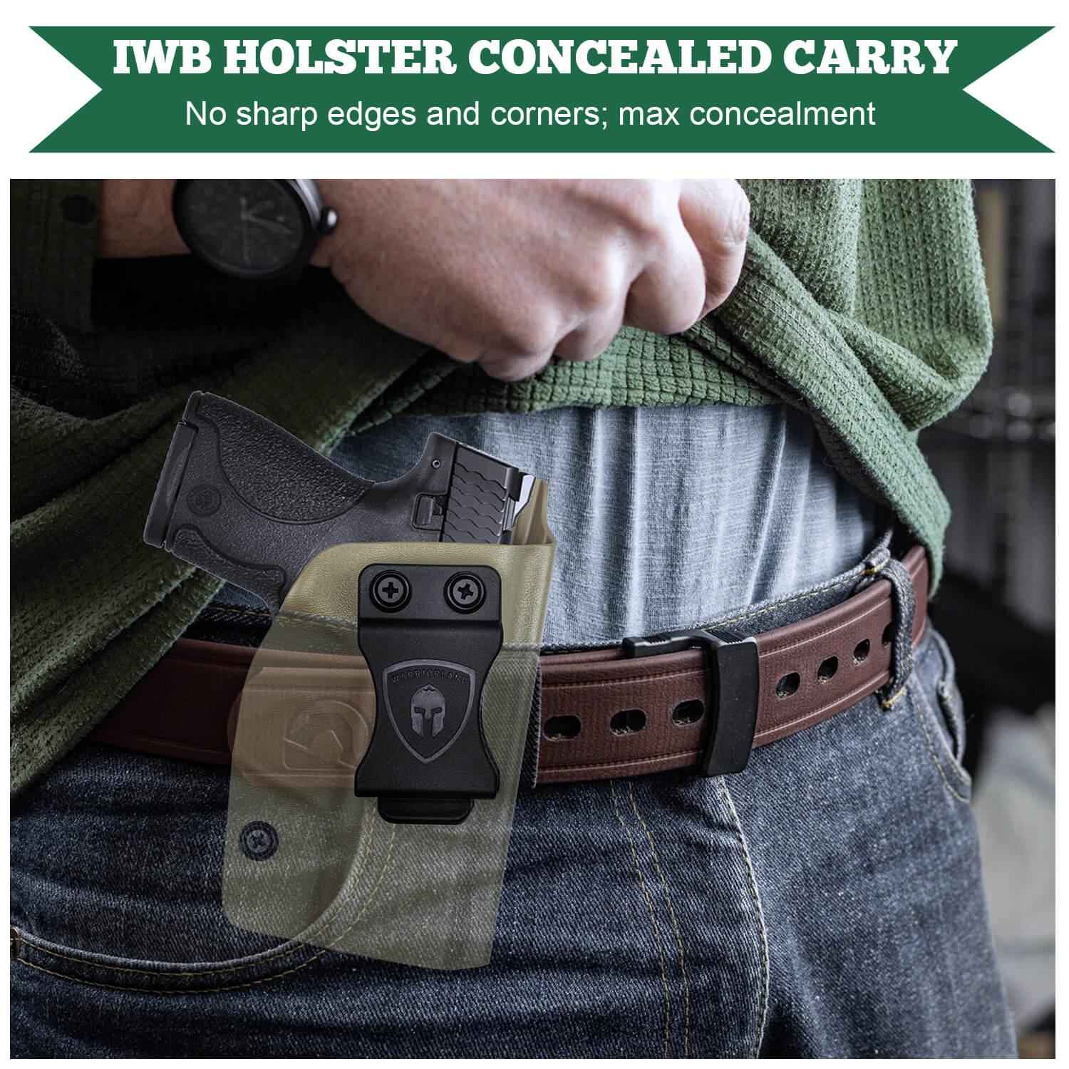 Tan Smith & Wesson Kydex IWB Holster M&P Shield Plus M2.0  M1.0  9mm/.40 Pistol Right/ Left Handed