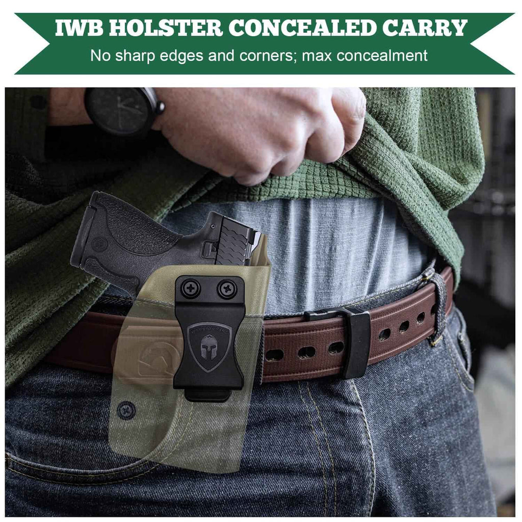 Tan Smith & Wesson Kydex IWB Holster M&P Shield Plus M2.0  M1.0  9mm/.40 Pistol Right/ Left Handed