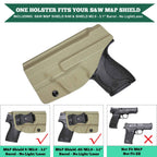 Tan Smith & Wesson Kydex IWB Holster M&P Shield Plus M2.0  M1.0  9mm/.40 Pistol Right/ Left Handed