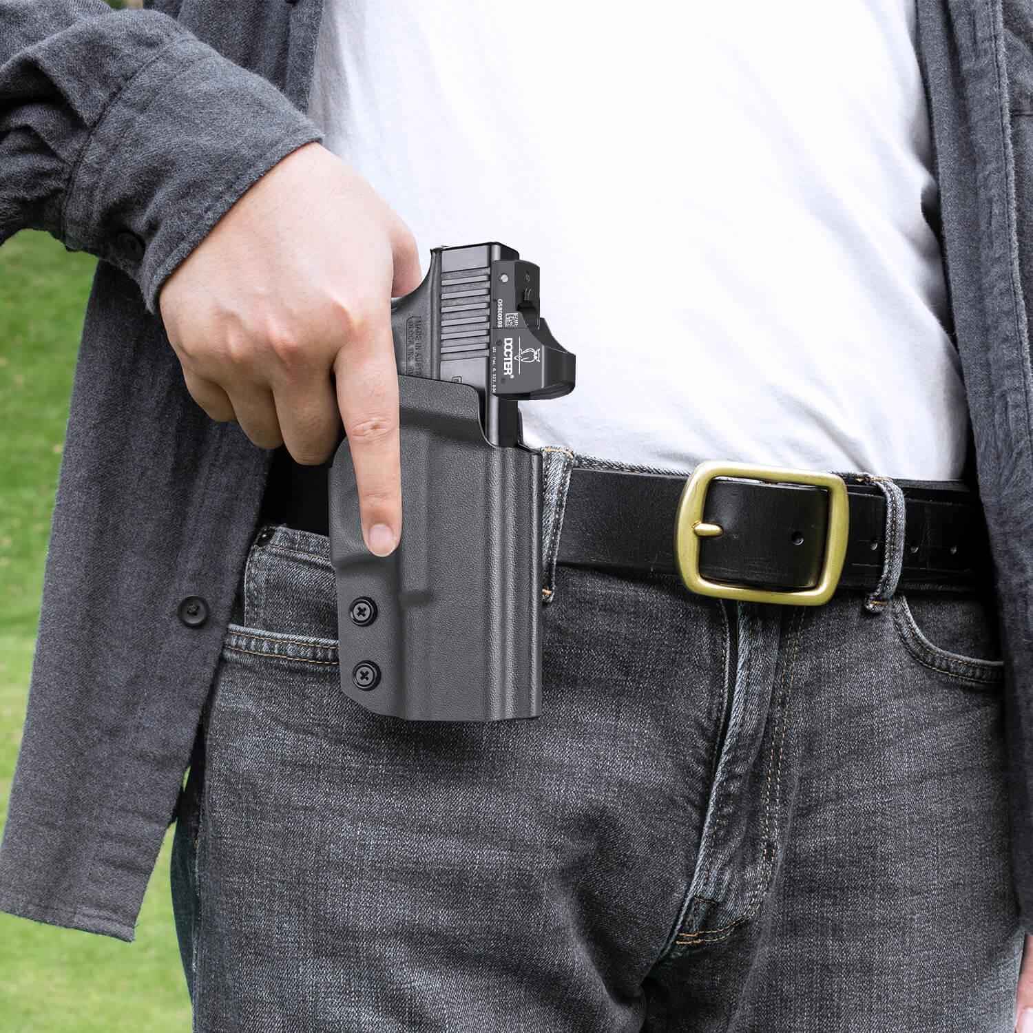 Kydex OWB Paddle Holster for Springfield Armory Hellcat Pro with red dot sights optics cut Trigger Guard Appendix Open Carry | WARRIORLAND