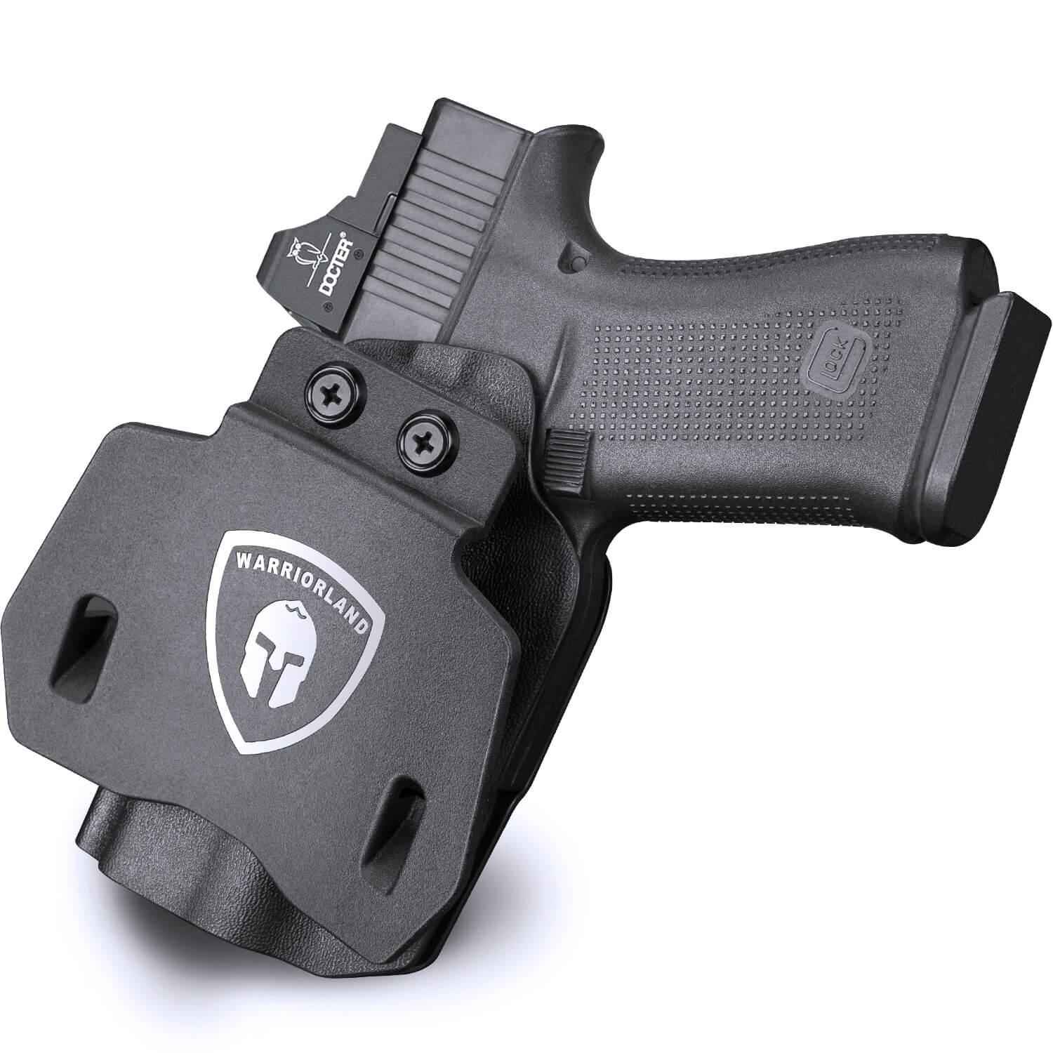 Kydex OWB Holster for Glock 43 43x with Paddle Appendix Open Carry Red Dot Optics Cut Trigger Guard Right/ Left | WARRIORLAND