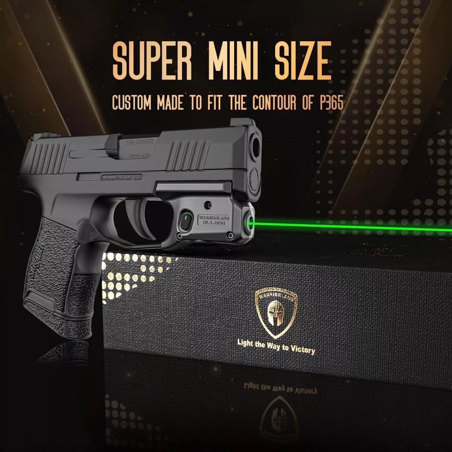 WLS-103G Green Laser Sight & Kydex Holster Tailored Green Fit Sig Sauer P365/P365X/P365XL - WARRIORLAND