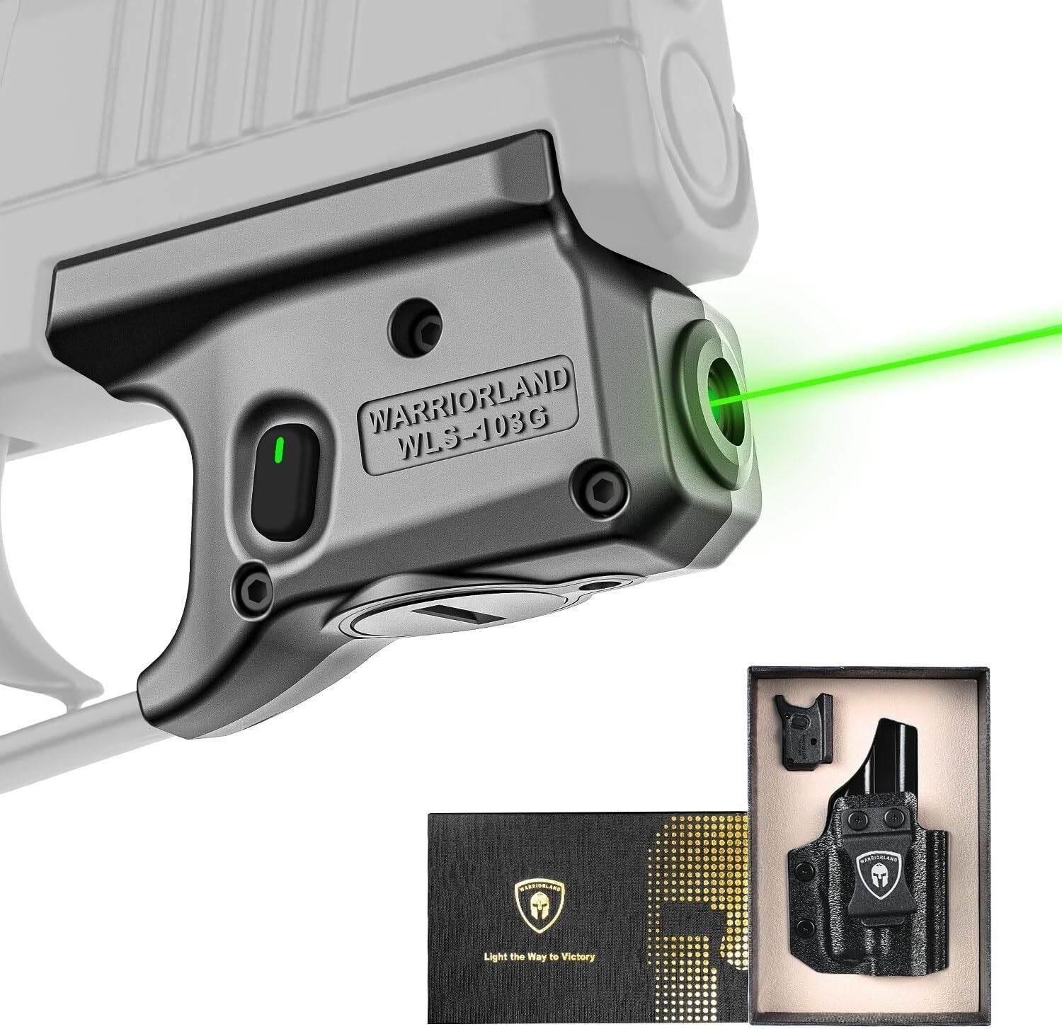 WLS-103G Green Laser Sight & Kydex Holster Tailored Green Fit Sig Sauer P365/P365X/P365XL - WARRIORLAND