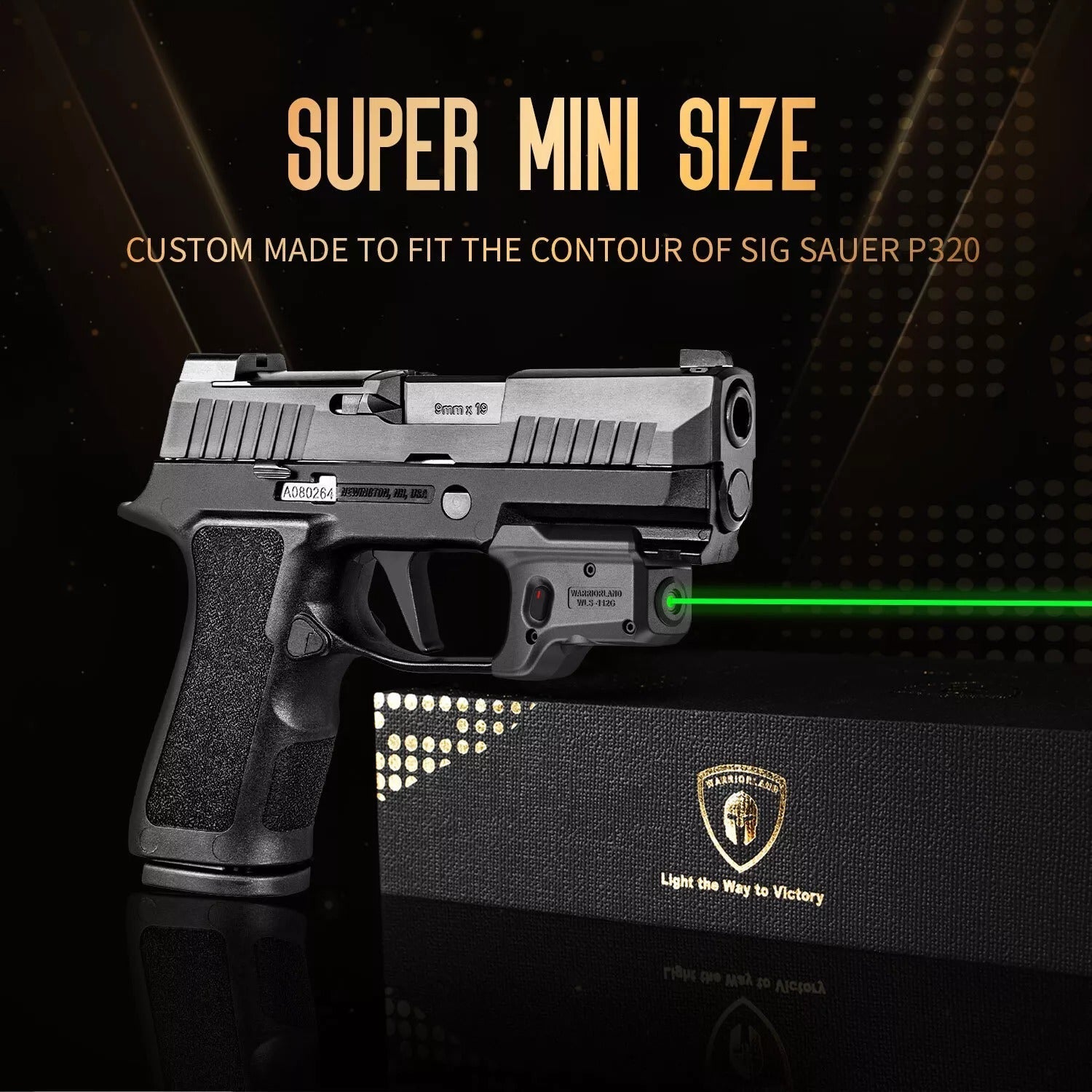 Warriorland WLS-112G Green Laser Sight Fit Sig P320 Compact M18 & P320 Full Size M17,With P320 Holster - WARRIORLAND