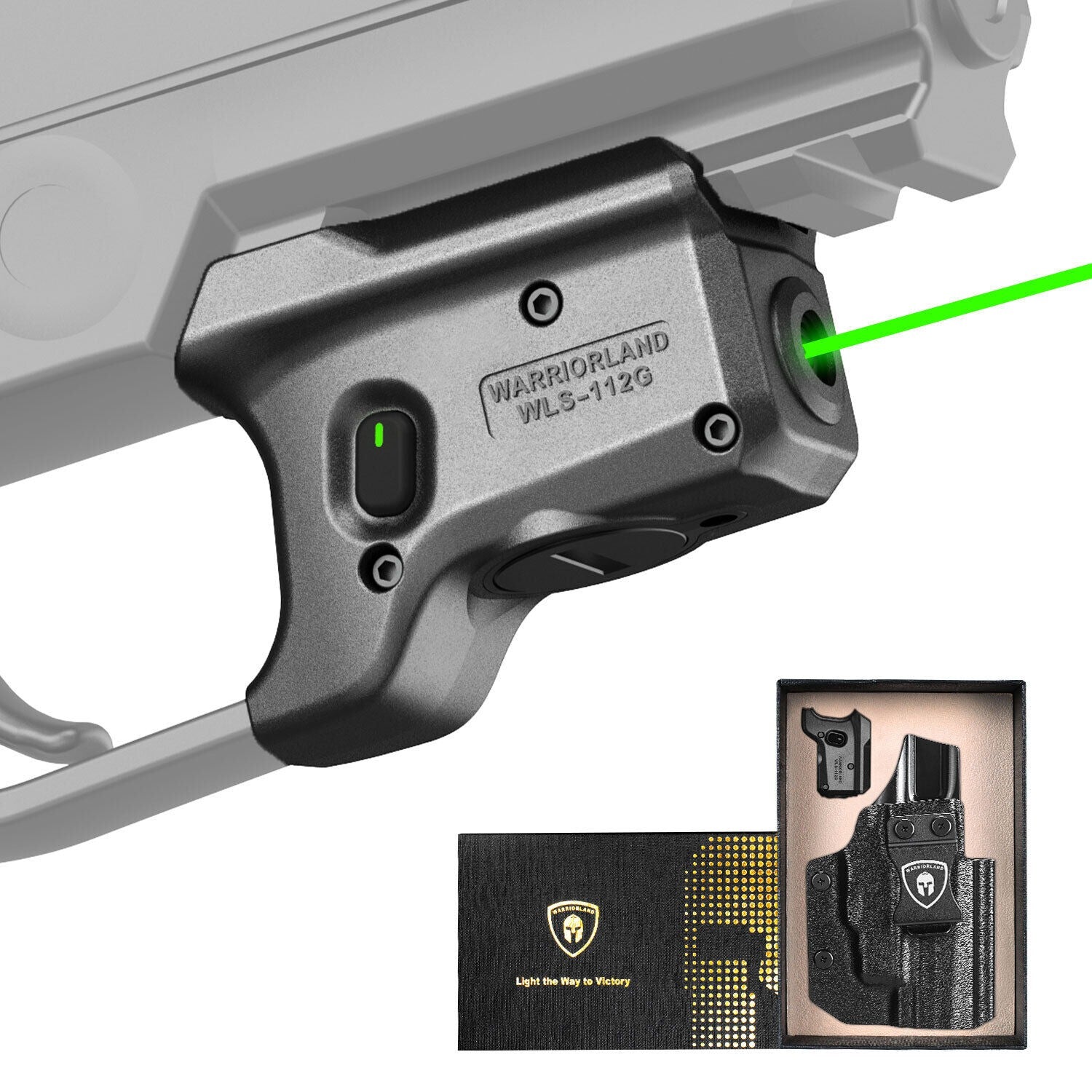 Warriorland WLS-112G Green Laser Sight Fit Sig P320 Compact M18 & P320 Full Size M17,With P320 Holster - WARRIORLAND