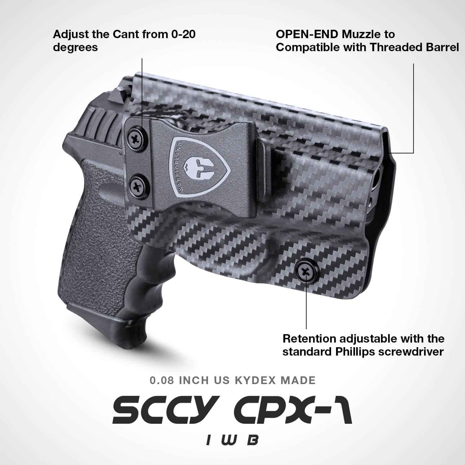 Carbon Fiber Kydex IWB Holster for SCCY CPX 1 2 CPX-1 CPX-2 9mm with No Rail Concealed Carry | WARRIORLAND