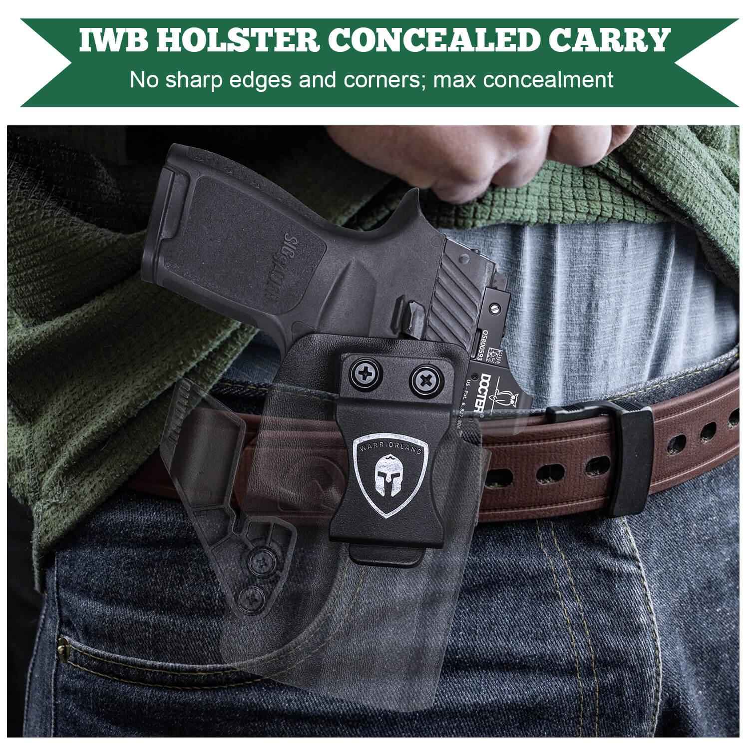 Sig Sauer P320 Full Size Compact P320X Carry Pistol Holster with Claw Red Dot Optics Cut Trigger Guard Holsters for Fat Guys | WARRIORLAND