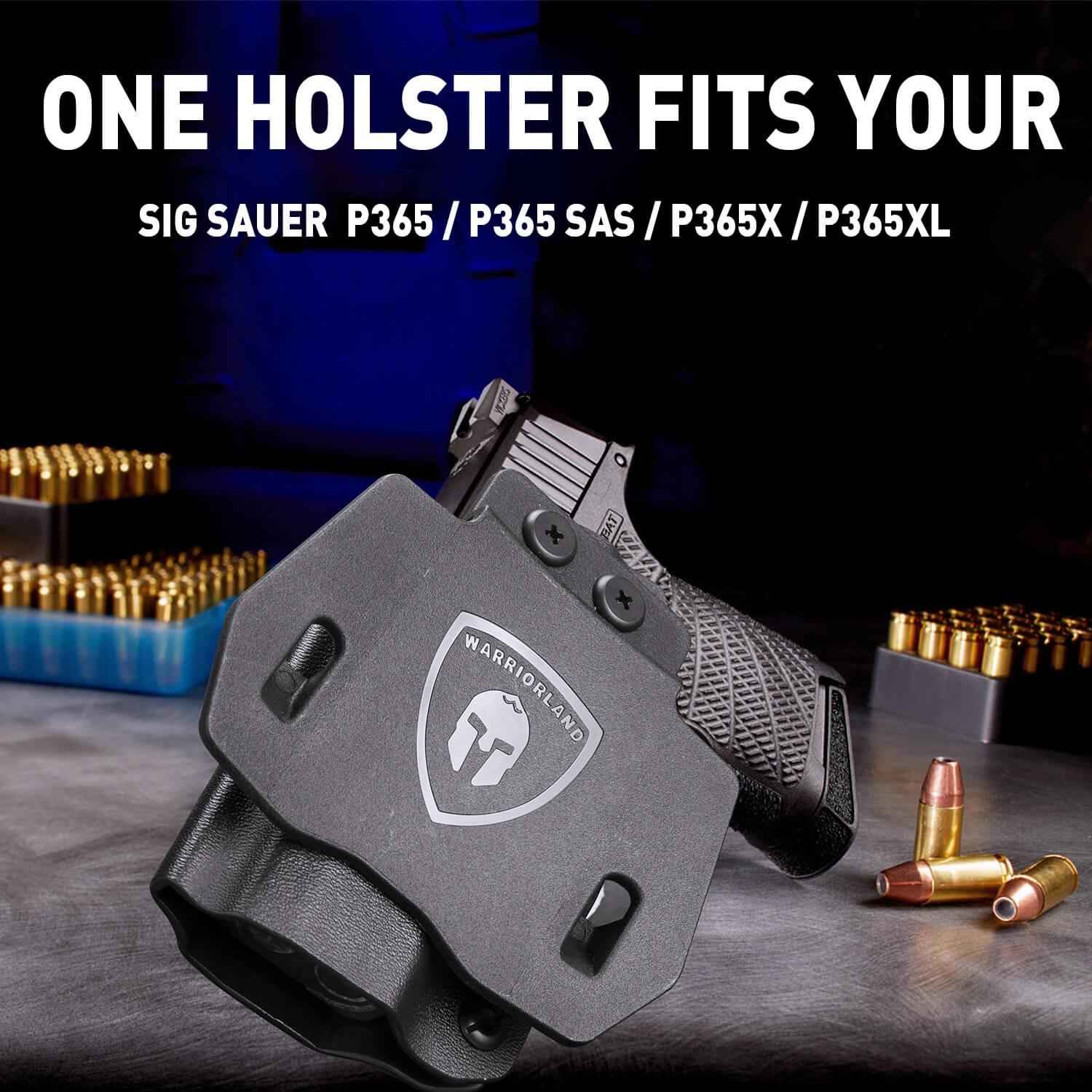 Open Carry OWB Paddle Holster Kydex for Sig Sauer P365 P365 XL P365 SAS P365X P365.380 ACP P365 ROSE.380 ACP Pistol with Red Dot Trigger Guard | WARRIORLAND