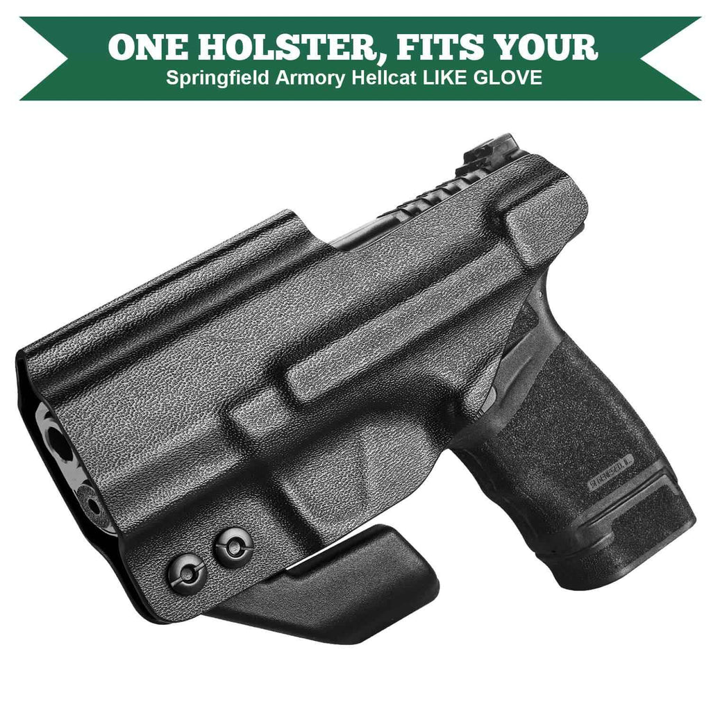 Kydex Holster IWB with Claw for Springfield Armory Hellcat/  Pro with Red Dot Optics Cut Trigger Guard Holsters for fat Guys | WARRIORLAND
